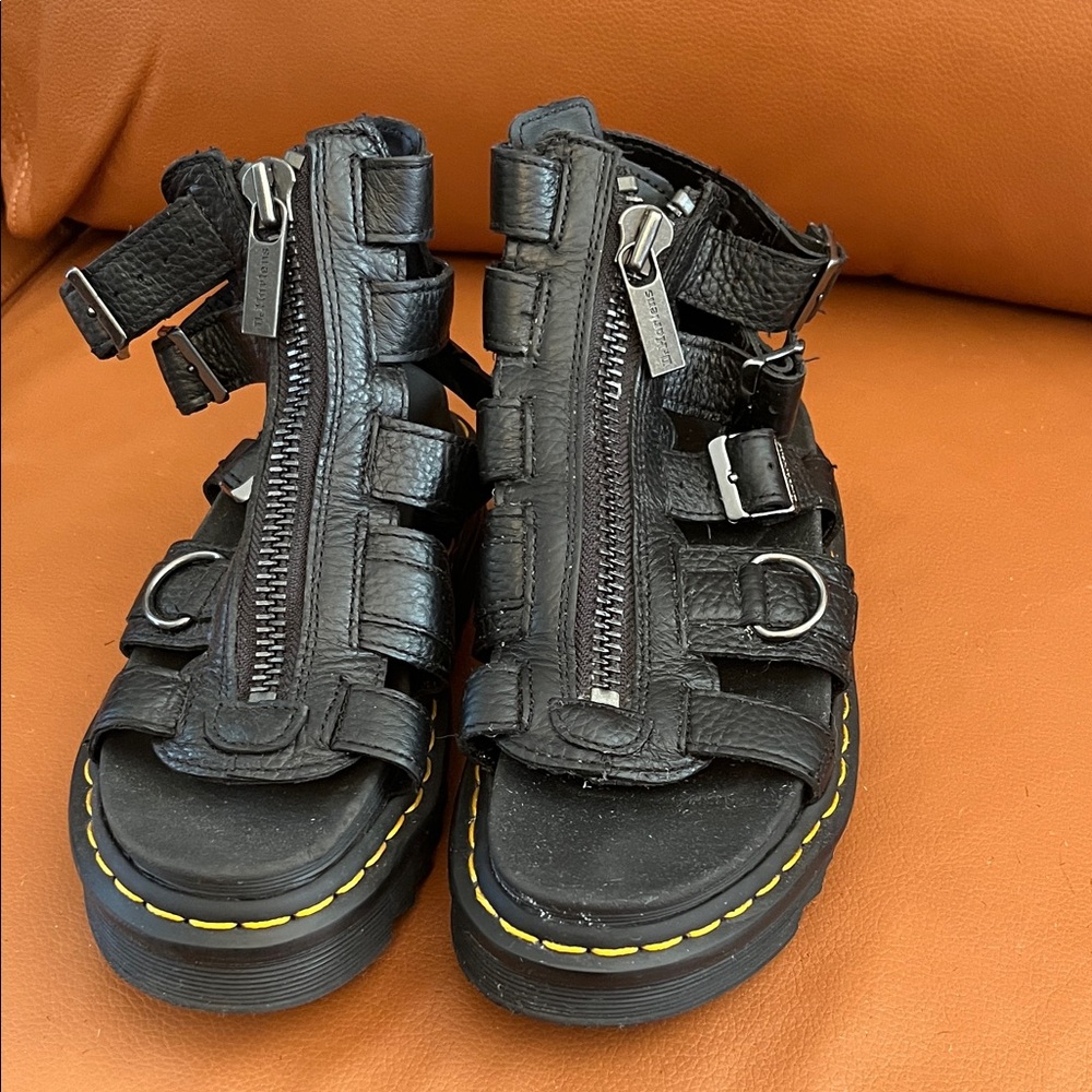 Dr. Martens Black Leather Gladiator Sandals